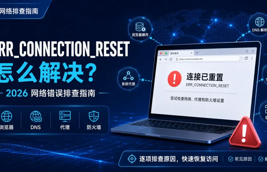 ERR_CONNECTION_RESET怎么解决，2026年从浏览器、DNS、代理、TUN和防火墙逐项排查连接已重置问题