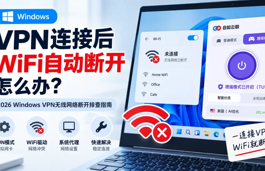 VPN连接后WiFi自动断开怎么办？2026 Windows VPN无线网络掉线排查指南